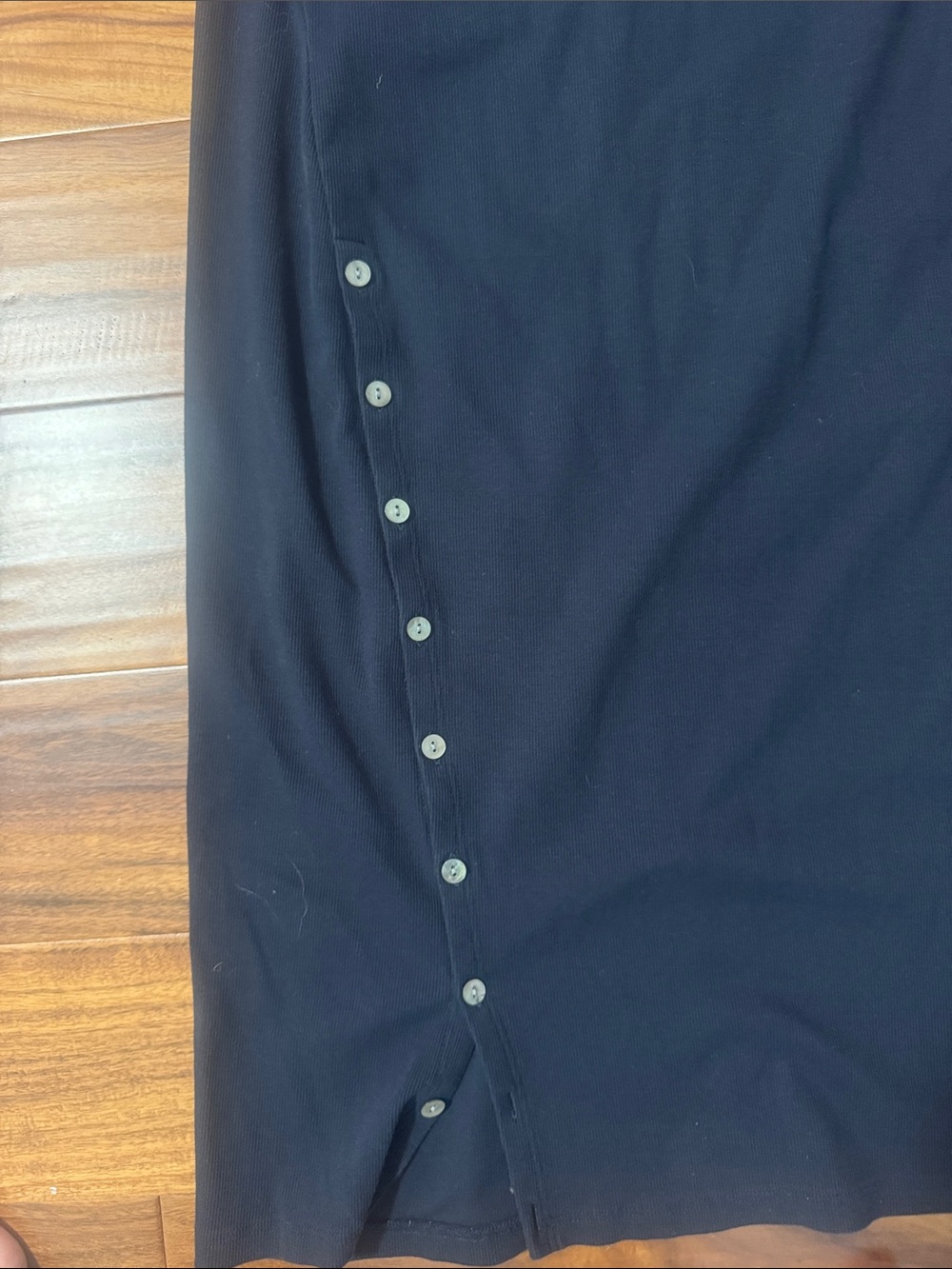 Theory Navy Midi Dress with Side Button Detail - Picture 3 of 3